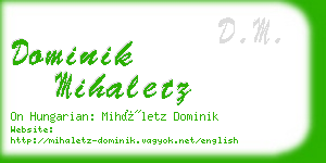 dominik mihaletz business card
